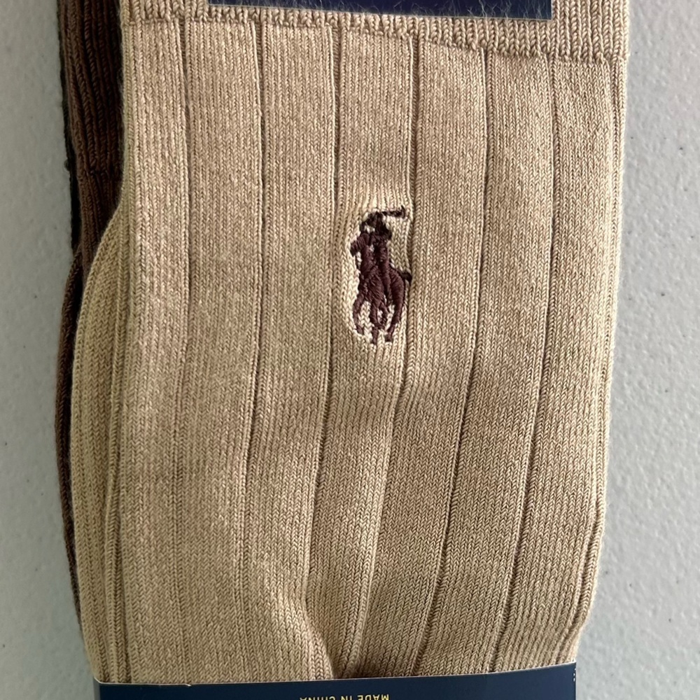 NWT!Polo by Ralph Lauren Dress Socks 3 Pack Ribbed Crew - Picture 4 of 5